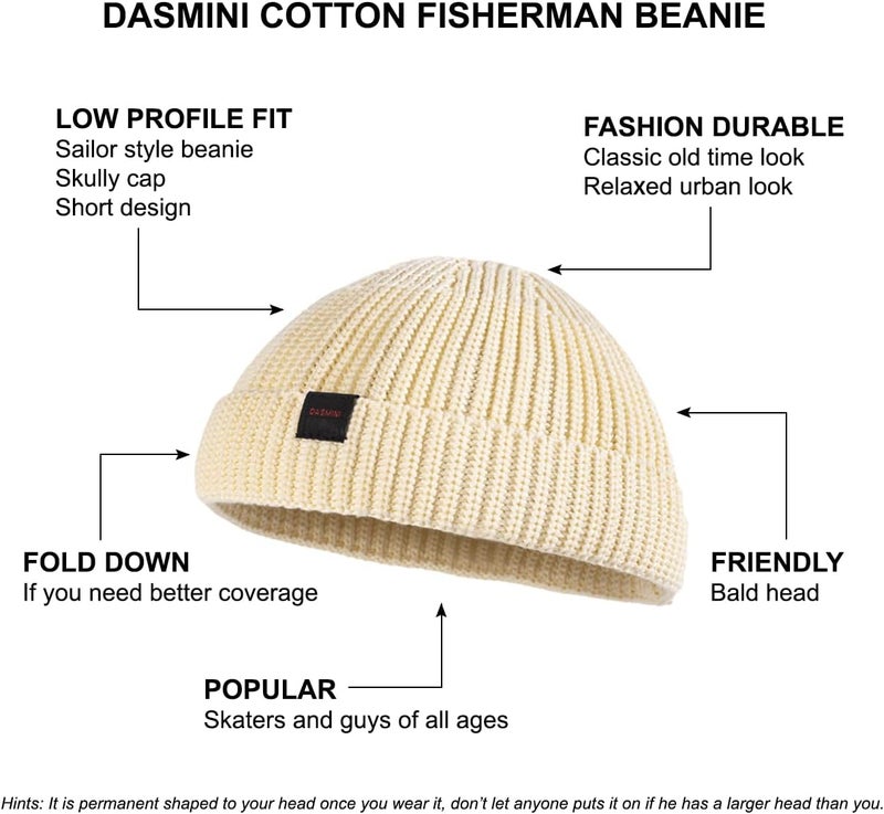 DASMINI Fisherman Beanie Hats for Men Women,Knit Trawler Skull Cap,Watch Cap,Spring Fall Winter Warm Short Hats - Image 4